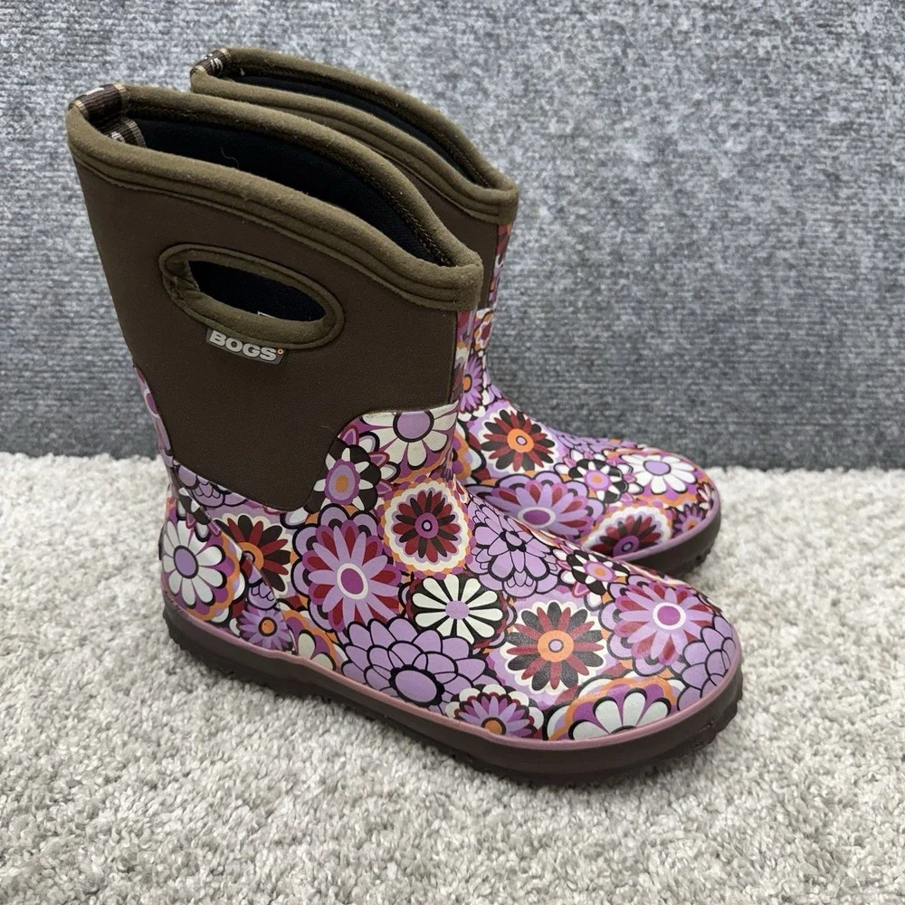 Boggs Classic Mid Ambrosia 52333 floral rubber fabric rain boots women's size 7